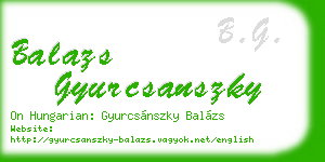 balazs gyurcsanszky business card